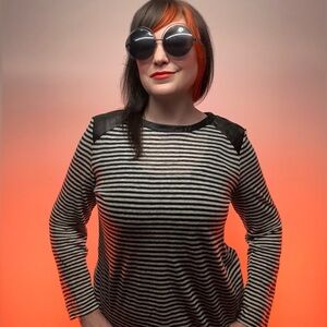 TOWNSEN / Black & White Stripe Sweater / Size XS